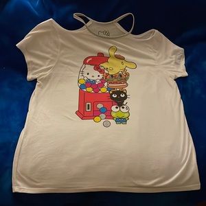 SANRIO: size Large Hello Kitty cold shoulder top with fun design